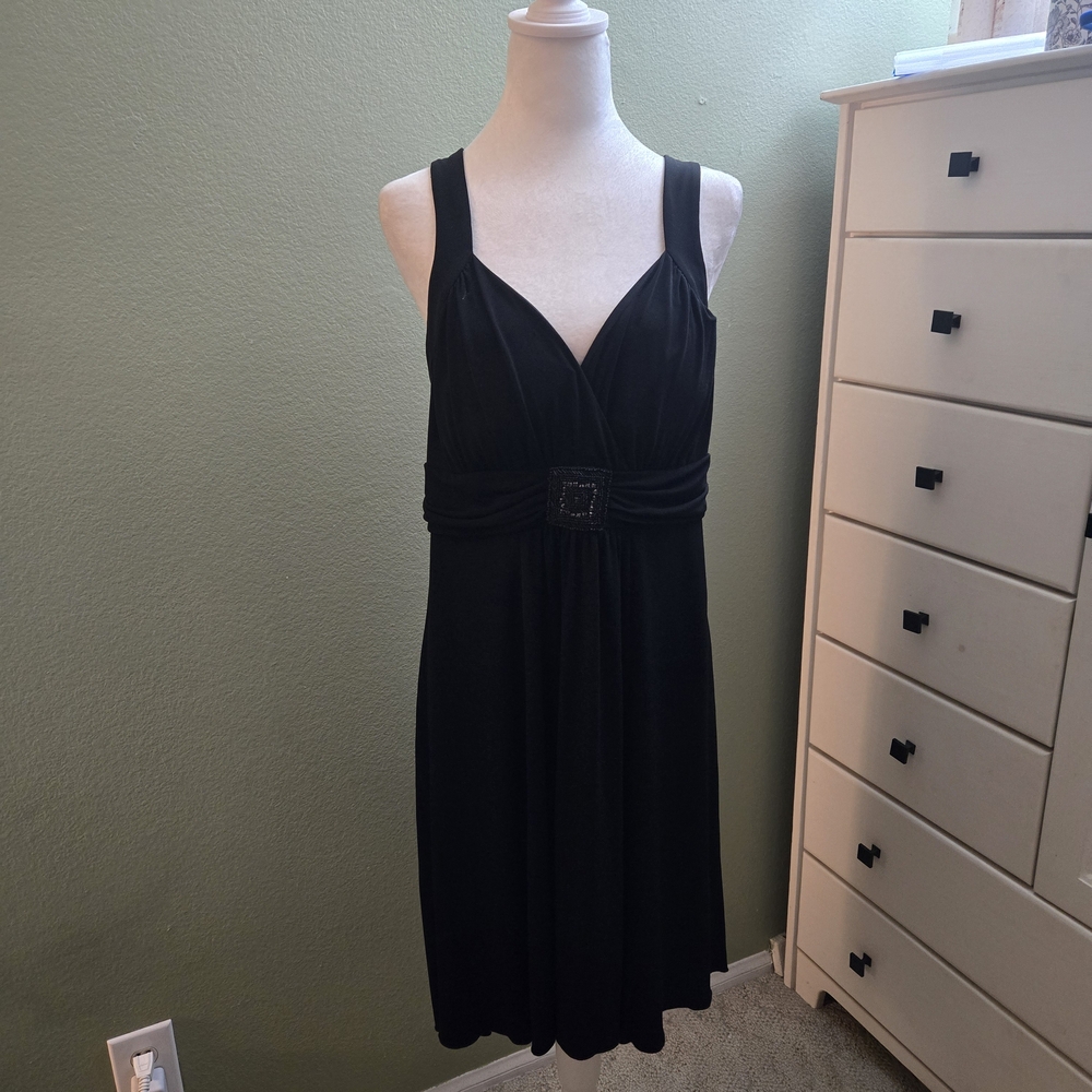 Enfocus Studio Women's Black Midi Cocktail Dress